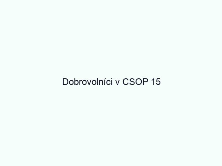 Dobrovolníci v CSOP 15