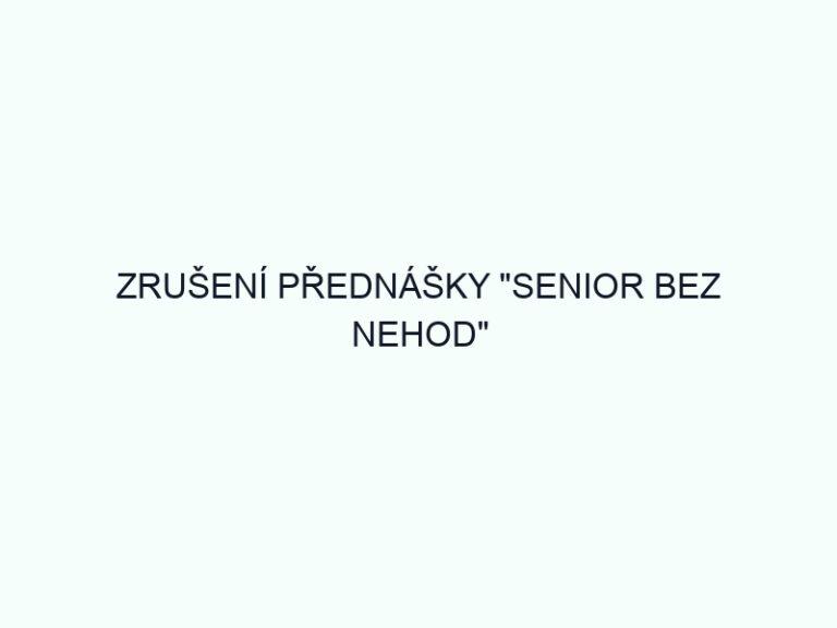 ZRUŠENÍ PŘEDNÁŠKY 