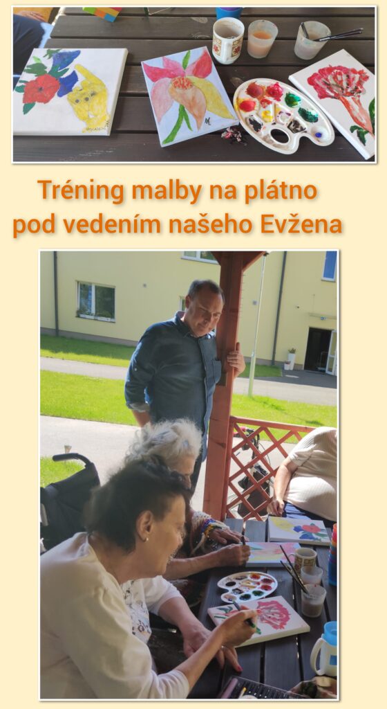Trénink malby na plátno pod vedením našeho Evžena na DZR